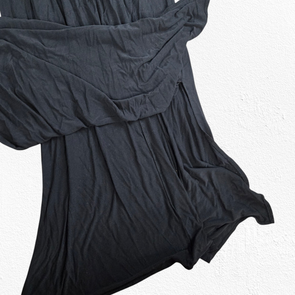 Maurices Black Knotted Front Spaghetti Strap Boho Long Maxi Dress Size Small - Picture 6 of 8